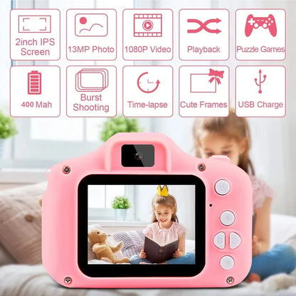 "Cute Kids Camera – 1080P Video, Educational Toy for Girls. Perfect Birthday Gift with Free Bonus!"