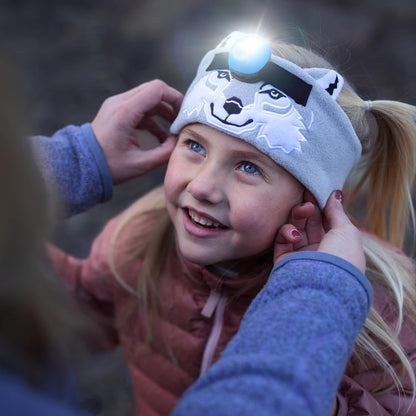 Big Discoveries Wildlight Headband Headlamp - Fleece Headband with Bright LED Head Lamp for Kids | Fun Toy Headlight for Boys, Girls, or Adults | Headlamps for Camping, Hiking, Party, or Reading