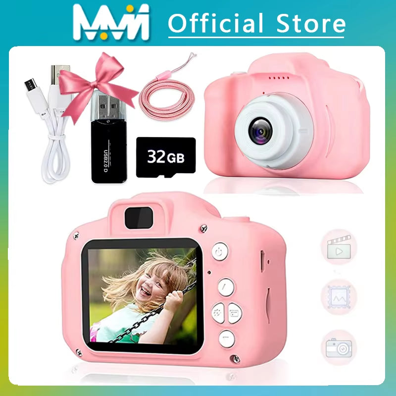 "Cute Kids Camera – 1080P Video, Educational Toy for Girls. Perfect Birthday Gift with Free Bonus!"