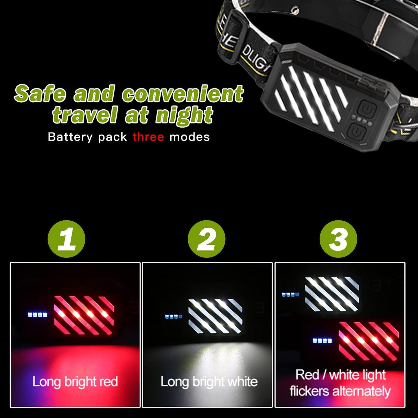 2PCS Headlamp Rechargeable,1200 Lumen Super Bright LED Head Lamp Flashlight,10 Modes Waterproof Headlight with Type C Charging for Outdoor Camping Fishing Running