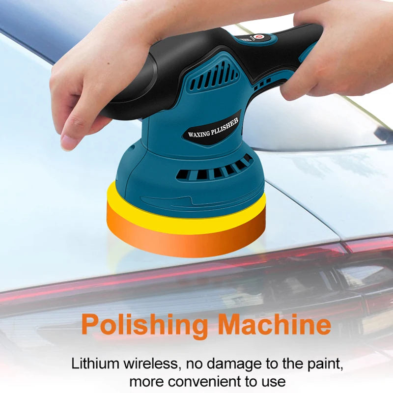 12V Wireless Car Polisher – 2800-5500 RPM, Cordless with 8 Variable Speeds. 