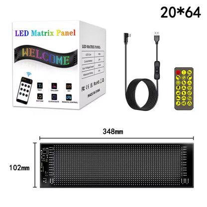 RGB LED Car Sign – Programmable Animation LED Matrix Panel with Bluetooth App Control. Flexible