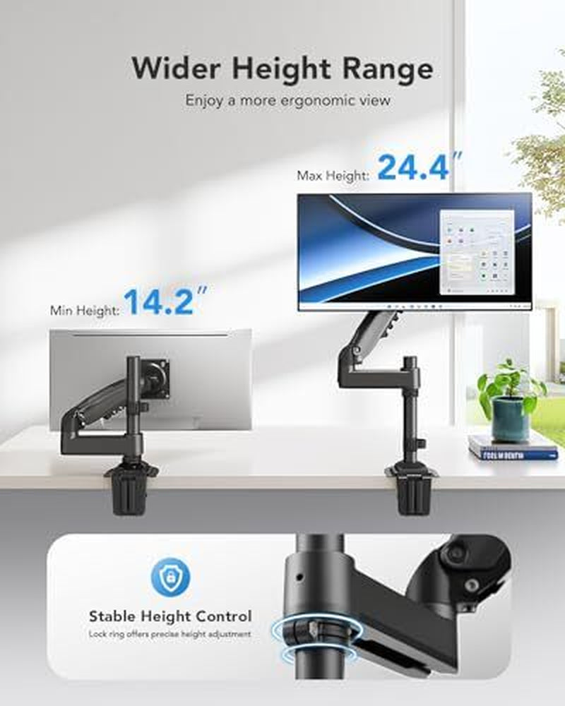 Single Monitor Mount, Adjustable Monitor Arm Desk Mount Fits 13-32 Inch