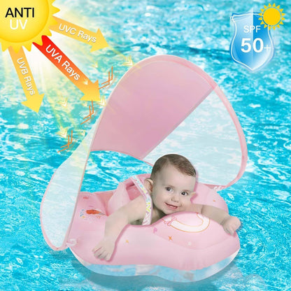 Baby Float with Canopy,Infant Pool Float with Safety Seat,Baby Swimming Float &