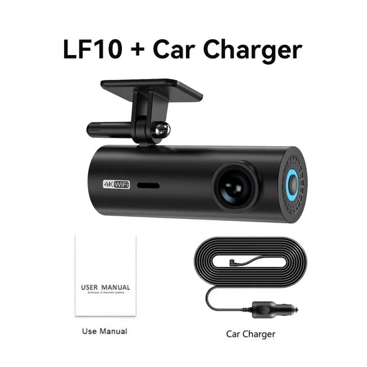 LF10 4K Dash Cam – Features Loop Recording, Auto Overwrite, and Time Overprint for Clear and Reliable Car Video Capture