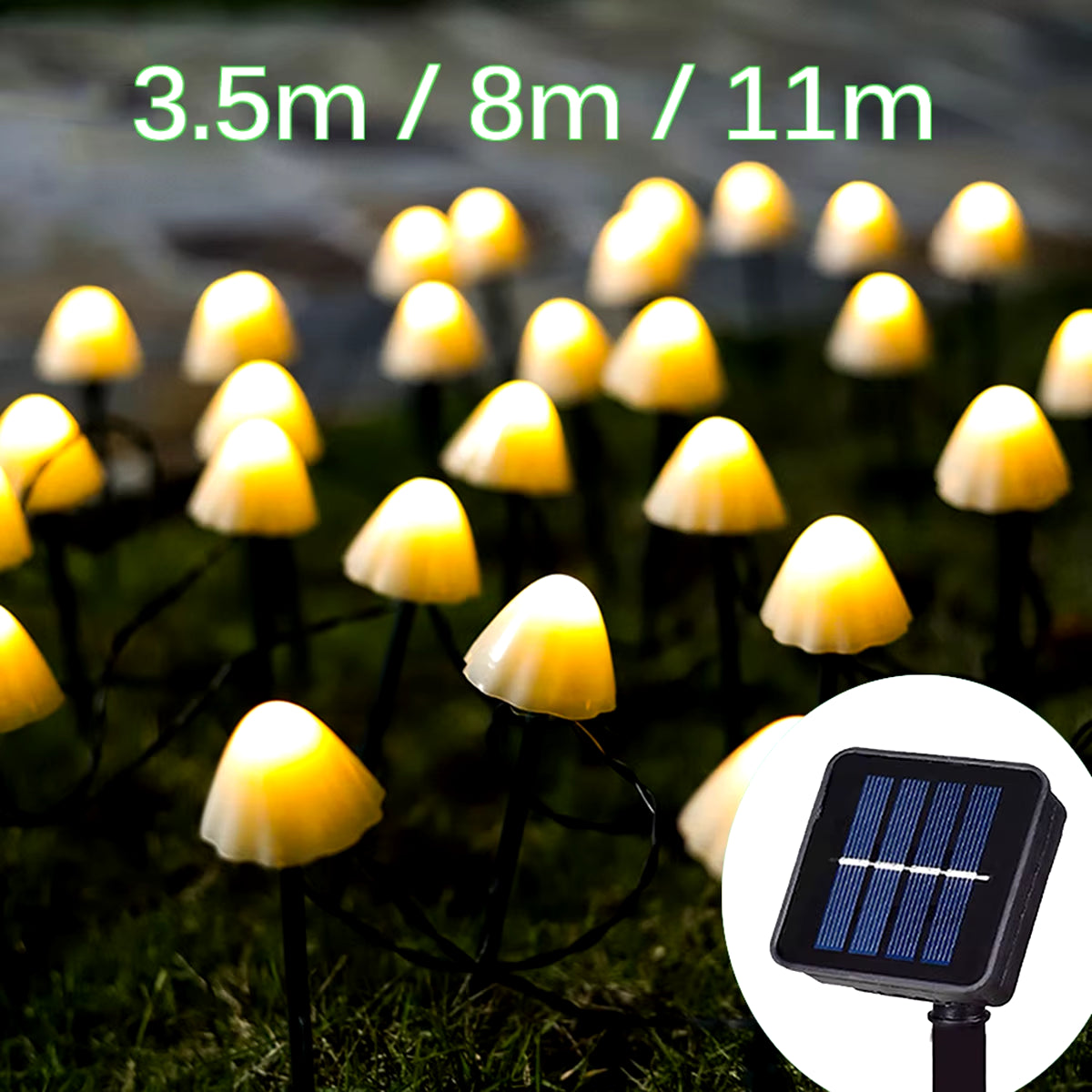 Solar Lights String Mushroom Lawn Fairy Lights LED Solar Lamps Outdoor for Garden Patio Terrace Path Landscape Decoration Lamps