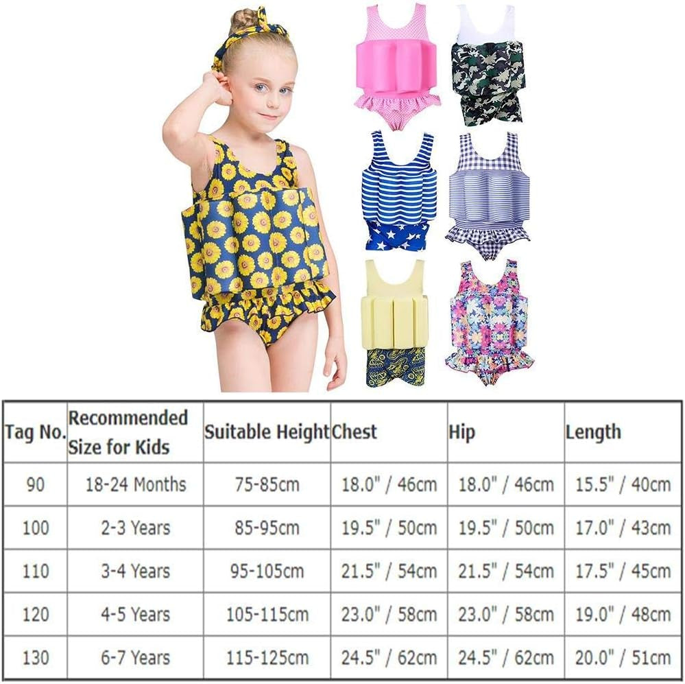 Girl/Boy One Piece Floatation Swimsuit Swimwear with Adjustable Buoyancy Kid Float Bathing Suit Life Jacket Swim Vest