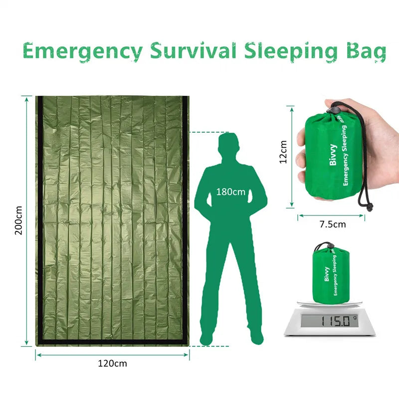 Outdoor Life Bivy Emergency Sleeping Bag Thermal- Keep Warm Waterproof 