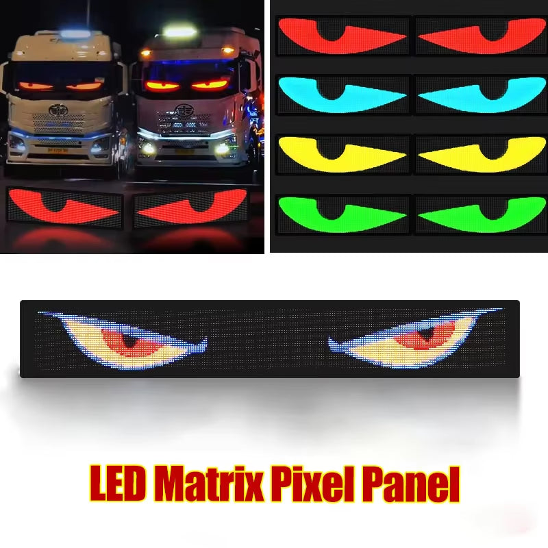 RGB LED Car Sign – Programmable Animation LED Matrix Panel with Bluetooth App Control. Flexible