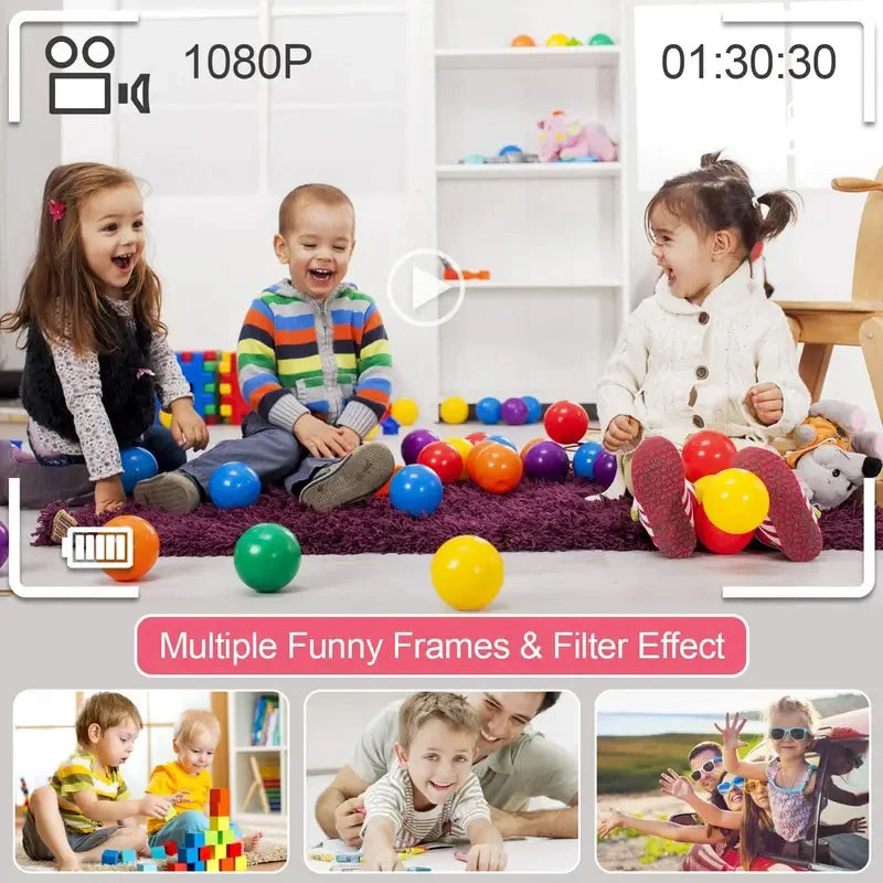 "Cute Kids Camera – 1080P Video, Educational Toy for Girls. Perfect Birthday Gift with Free Bonus!"