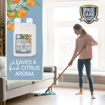 Citrus Floor Cleaner Concentrate (Made in USA) | Vinyl, Wood, Tile, Stone & Laminate Floor Cleaner for Mopping, Household Supplies, Cleaning Solution Concentrate for Kitchen & Bathroom - 8Oz