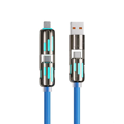 Usb、Type C, Lightning-Max 240W Fast Charging and Data Sync  4-In-1 Multi-Function USB Charging Cable for Iphone 16/15, Ipad