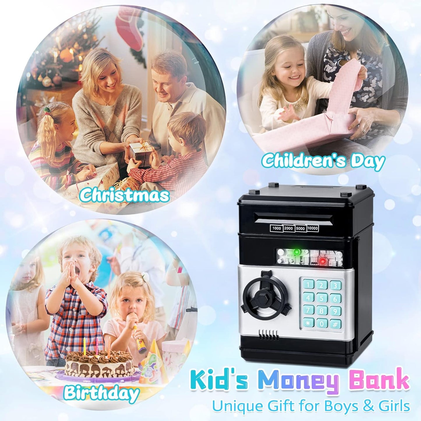 Piggy Bank, Saving Box, Cash Coin Can Safe Bank Electronic Coin Money Bank Gifts Toy ATM Bank, Hot Gift for Boys and Girls