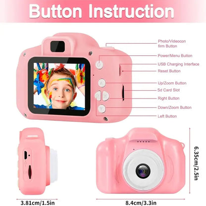 "Cute Kids Camera – 1080P Video, Educational Toy for Girls. Perfect Birthday Gift with Free Bonus!"