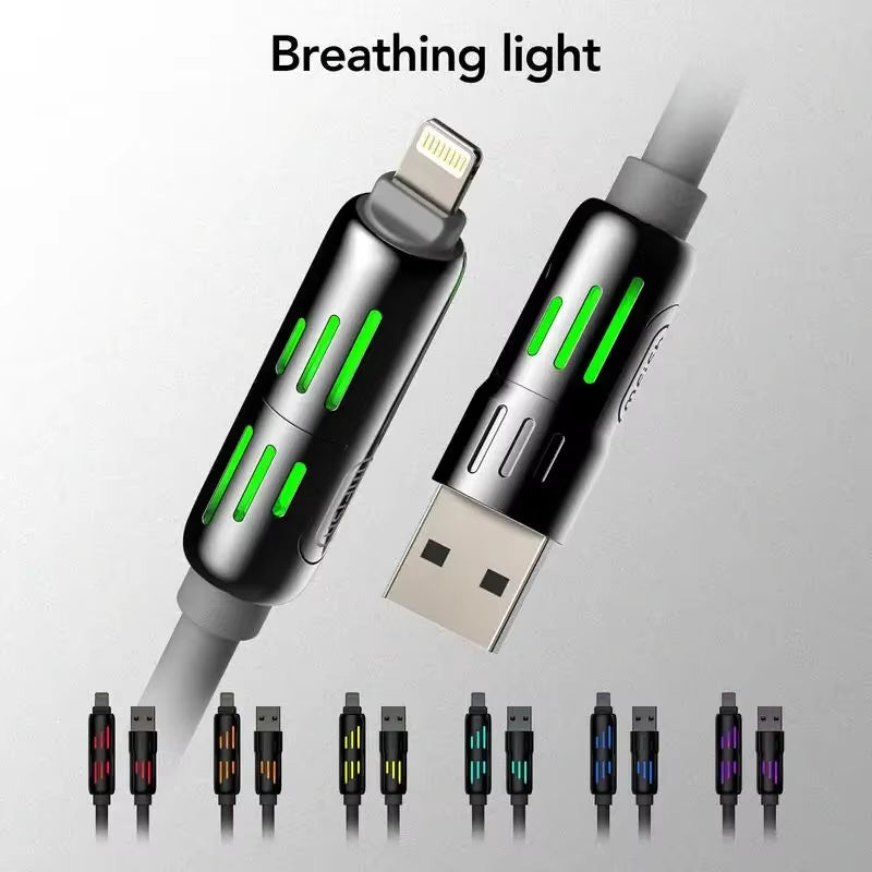 Usb、Type C, Lightning-Max 240W Fast Charging and Data Sync  4-In-1 Multi-Function USB Charging Cable for Iphone 16/15, Ipad