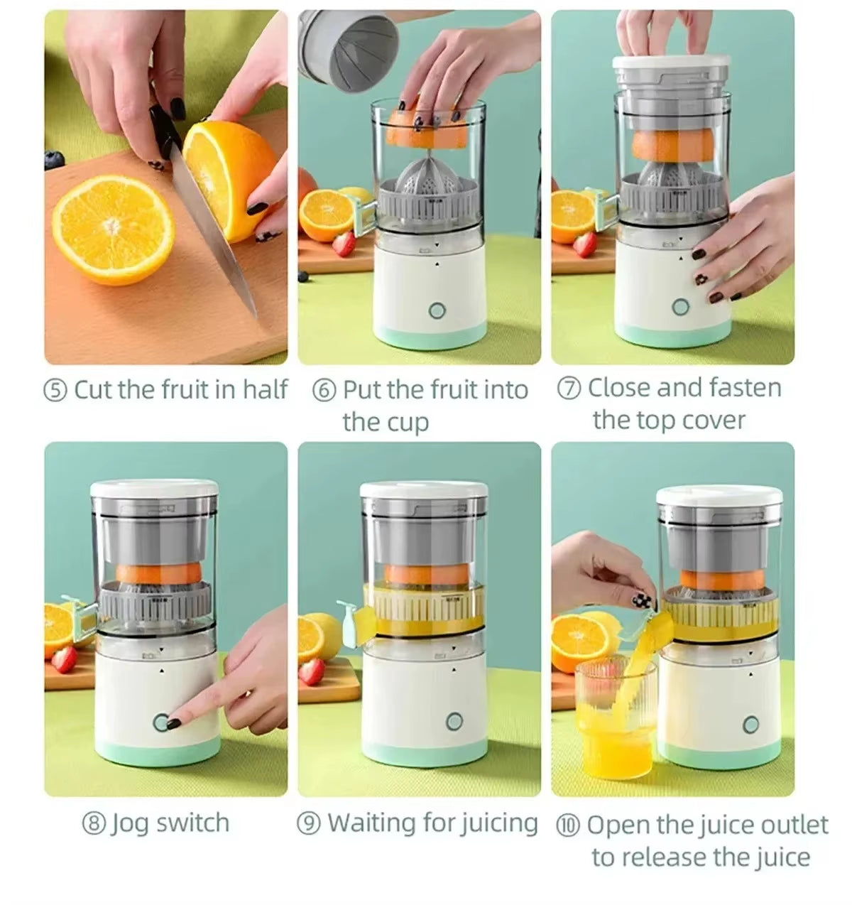 Portable Electric Juicer USB Charging Orange Lemon Fruit Blender